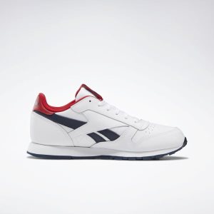 Reebok Classic Leather Turnschuhe Kinder - Weiß/Navy/Rot - DE 304-VLP